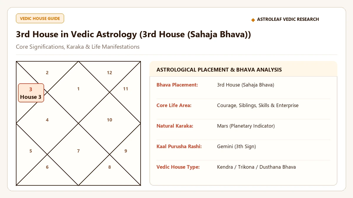 3rd House in Vedic Astrology: Courage, Effort, Siblings & Communication