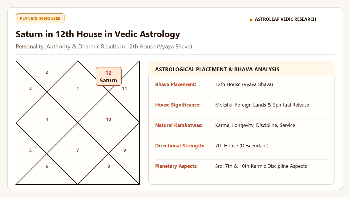 Saturn in the 12th House: Quiet Reflection, Foreign Settlement, and Moksha