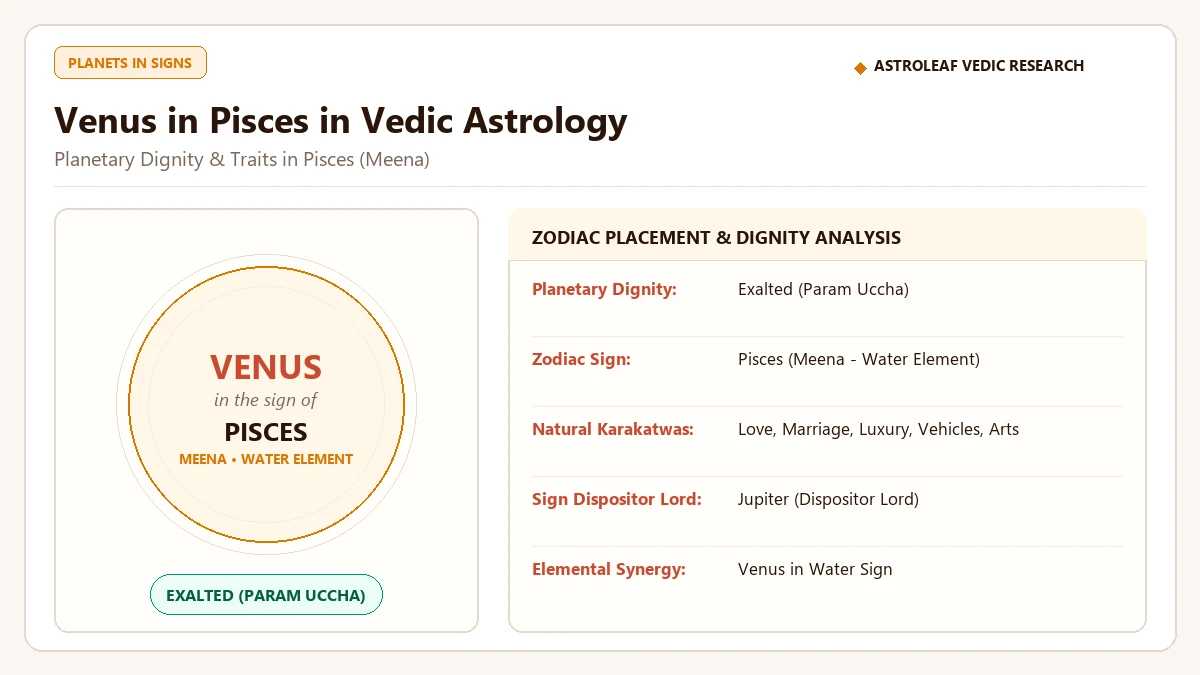 वैदिक ज्योतिष में मीन राशि में शुक्र का फल